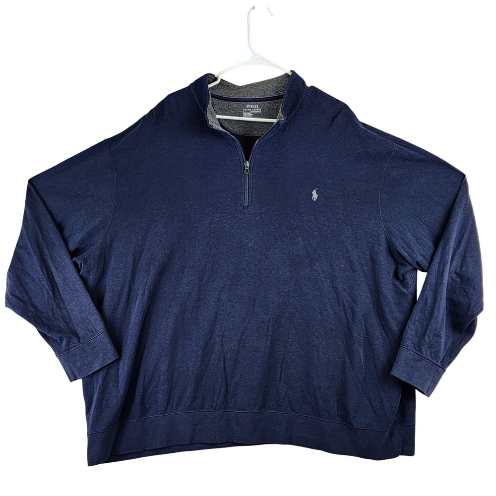 Polo Ralph Lauren Performance Quarter Zip Pullover Mens 4XB Navy Blue Athletic